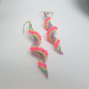 Hand Stitched Spiral earrings